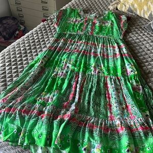 Vibrant Green Floral Maxi Dress